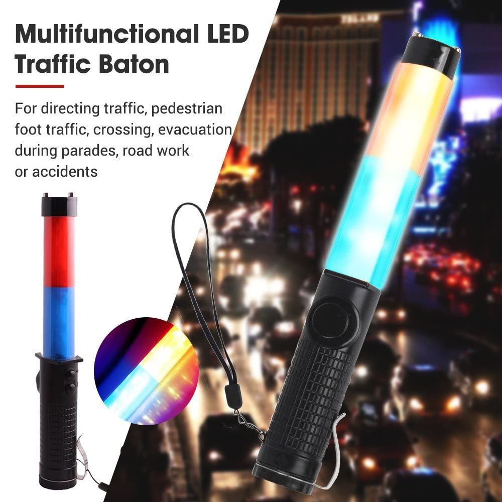 Multi-functional Handheld Red-Blue LED Traffic Baton Light with Flashlight Whistle (Category: Industrial Equipment) located in Manila. Submitted by liincee (Listing ID 1468292479, Image 3). Description: LED Multifunctional baton Multifunctional One button operation to switch between flashing/keeps the light on/flashlight/turn off Torchlight With Siren Magnetic LED light color: red and blue Mode: Flashing and Steady Alarm sound: whistle Charging v