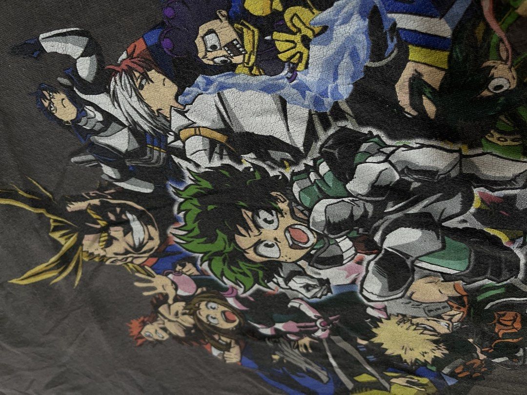 MY HERO ACADEMIA TEE (washed black) (Category: Tshirts & Polo Shirts ) located in Manila. Submitted by sidequest2025 (Listing ID 1468392346, Image 3). Description: MY HERO ACADEMIA TEE (washed black) funimation tag XL, L&W: 23X18 , sleeve: 6.5, shoulder:15.