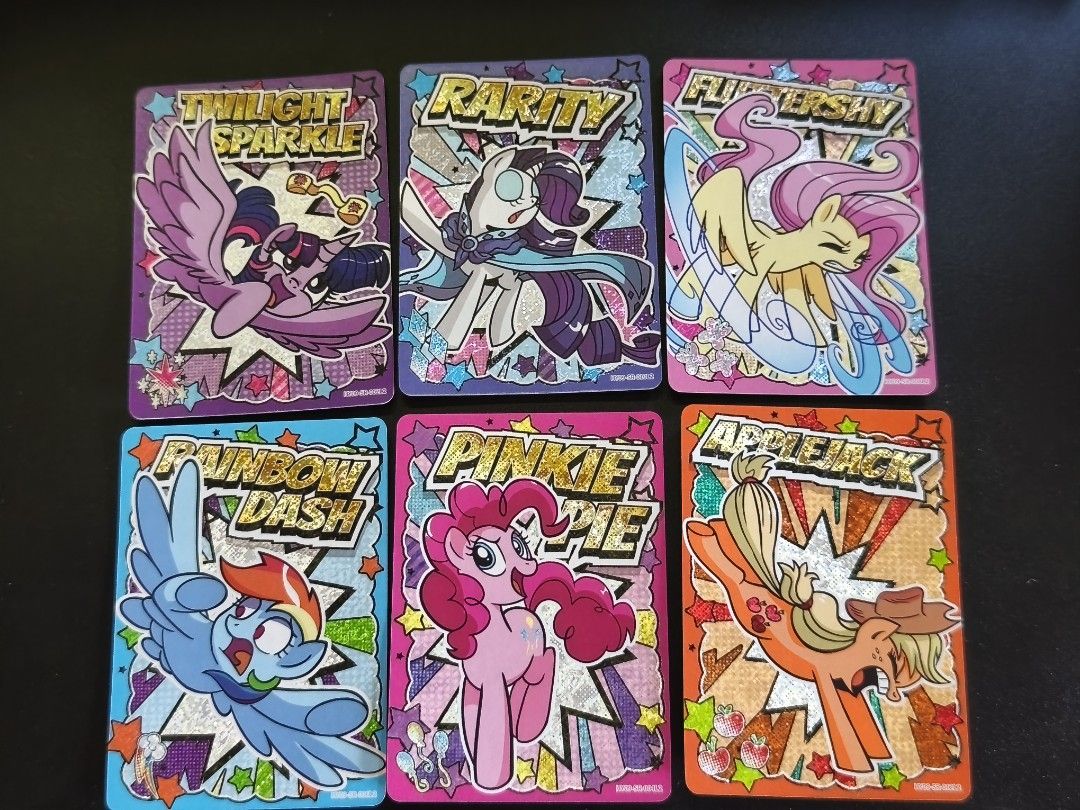 My Little Pony Mane 6 SR (Category: Raw Singles) located in Manila. Submitted by 6202_nstcg (Listing ID 1468337074, Image 1). Description: My Little Pony Mane 6 Set Php100 each set.
