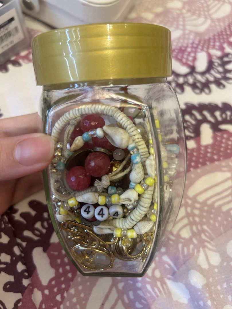 Mystery jewelry jar (Category: Accessory Holder, Box & Organizers) located in Manila. Submitted by coquettecosette (Listing ID 1468324823, Image 1). Description: Mystery jewelry jar with lots of vintage gold jewelry and beaded bracelets!.