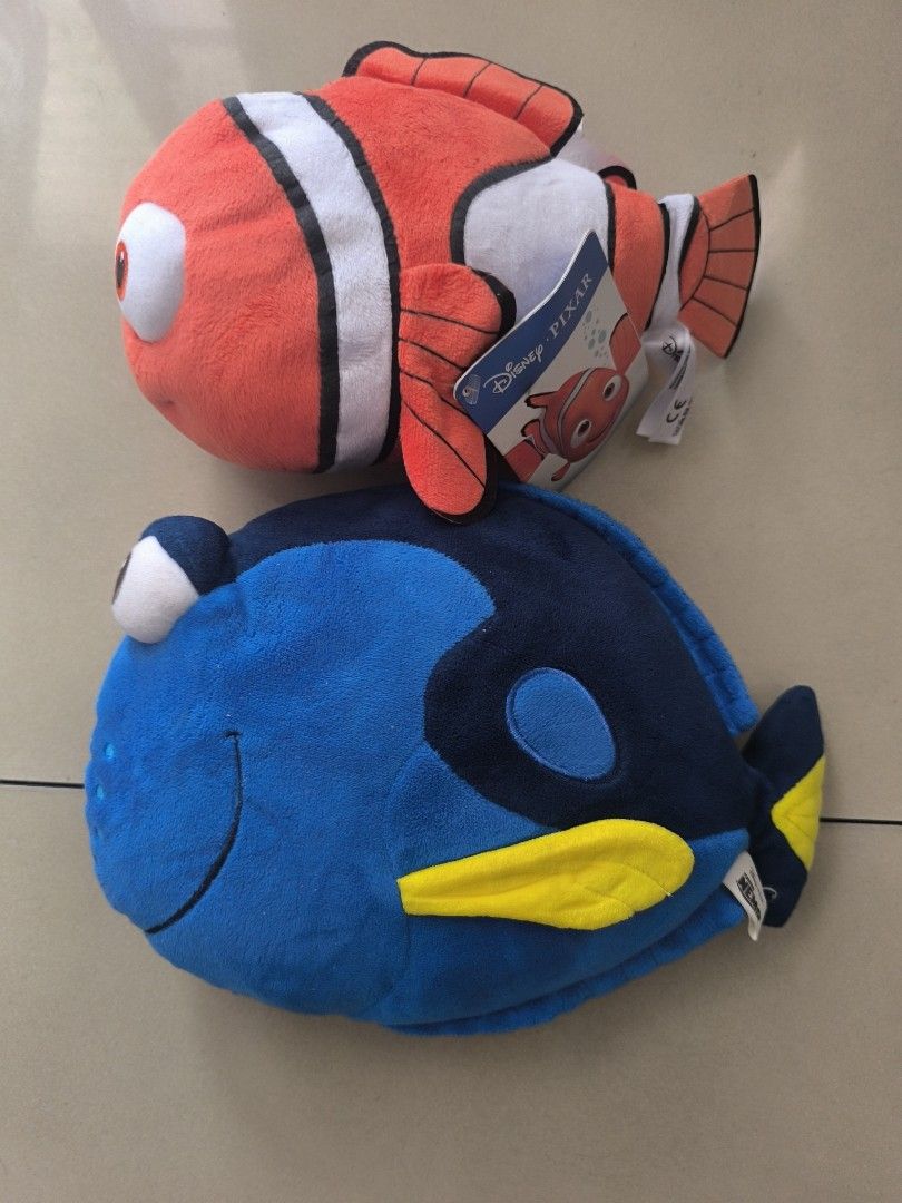 Nemo and Dory plushie stuffed toys bundle (Category: Plushies & Soft Toys) located in Manila. Submitted by lianlim.mail (Listing ID 1468312113, Image 2). Description: Nemo and Dory plushie stuffed toys bundle 2pcs for 500 super cute see pic Dory flaw parang stain. maybe washable, not guaranteed. Nemo still with paper tag..