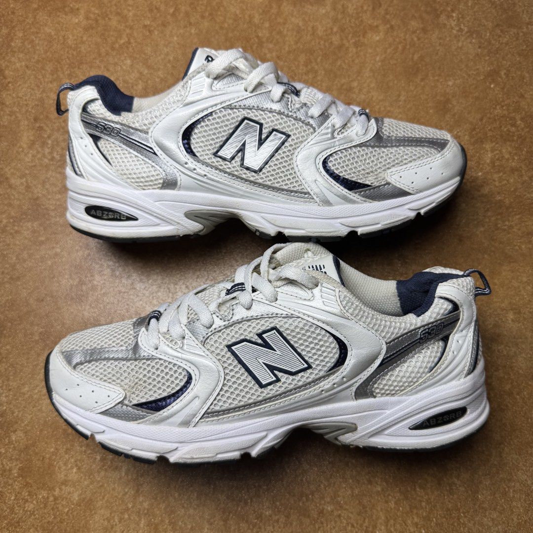 NEW BALANCE 530 (Category: Sneakers) located in Panabo. Submitted by shoerarefinds (Listing ID 1468342894, Image 1). Description: NB 530 “silver/navy) SIZE: CM 26 / EURO 41.5 / US 8 Goood Condition, fix mesh and sockliner, minimal draging LOCATION: PANABO CITY, DAVAO DEL NORTE, 8105 2000 FREESHIPPING .