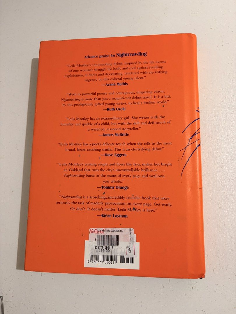 Nightcrawling by Leila Mottley Hardcover (Category: Storybooks) located in Lucena. Submitted by minimal_decluttering (Listing ID 1468374902, Image 2). Description: Onhand Good condition.