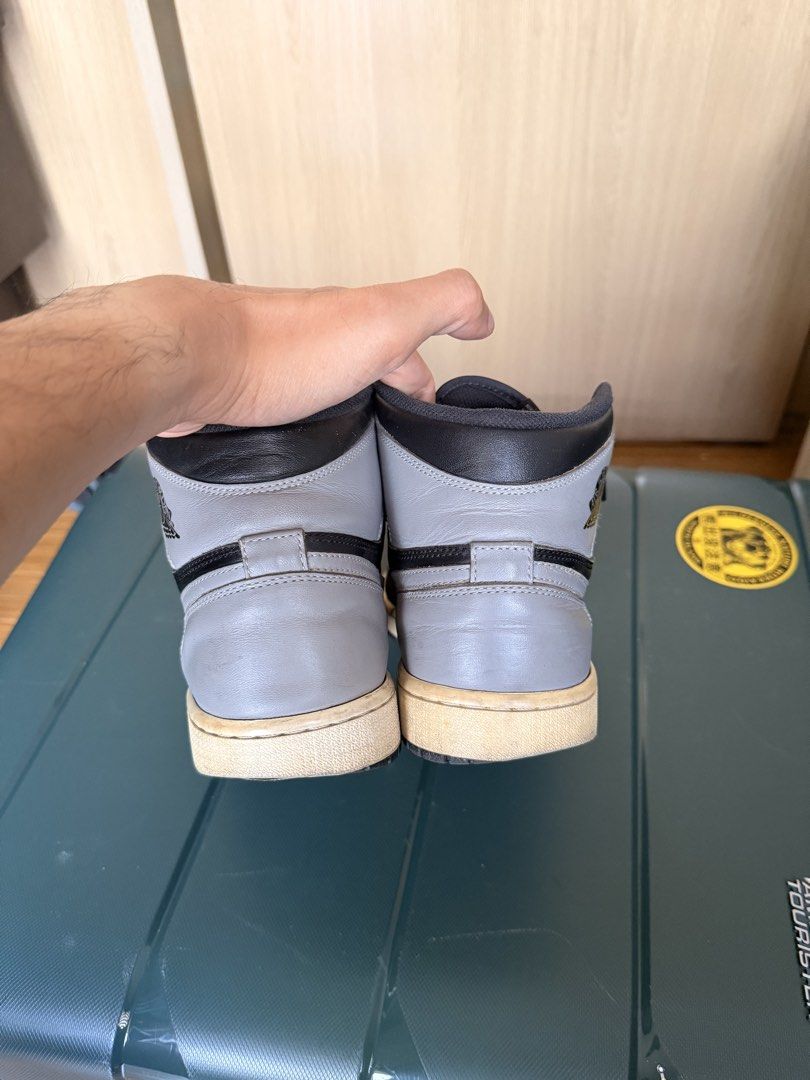 Nike Air Jordan 1 Retro High Shadow (Category: Sneakers) located in Manila. Submitted by renjay.avila (Listing ID 1468317291, Image 2). Description: - Brand/Model: Nike Air Jordan 1 High Retro OG - Year purchased: 2013 - Condition: Visible yellowing on soles, minor sole separation and creasing on leather uppers due to age and wear. - Ideal for: Everyday rotation or a fun restoration project - Shipping or Meet-up available (PM to inquire) -No Box.