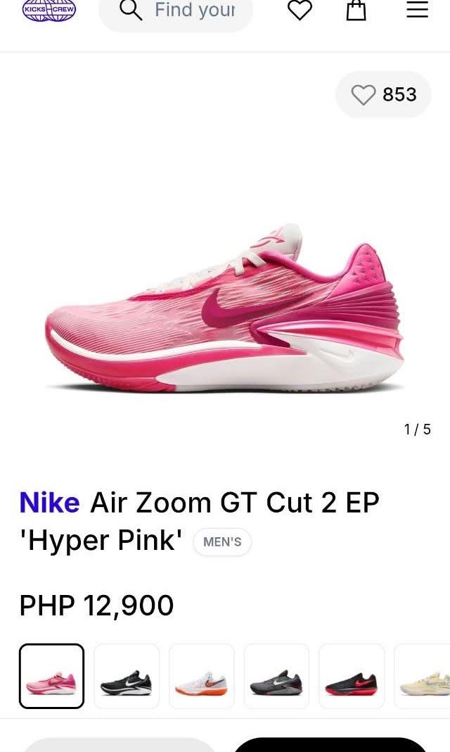 Nike Air Zoom GT Cut 2 EP Hyper Pink (Category: Sneakers) located in Caloocan City. Submitted by Twinsters_2nd (Listing ID 1468437939, Image 2). Description: - Brand: Nike - Model: Air Zoom GT Cut 2 EP - Colorway: Hyper Pink / White - Size: EU 40 - Type: Basketball shoes with exceptional court grip - Condition: minor dirt on soles and upper, structure is 100% solid with no major flaws - payment first, sh0pee checkout - loc: Camarin, Caloocan.