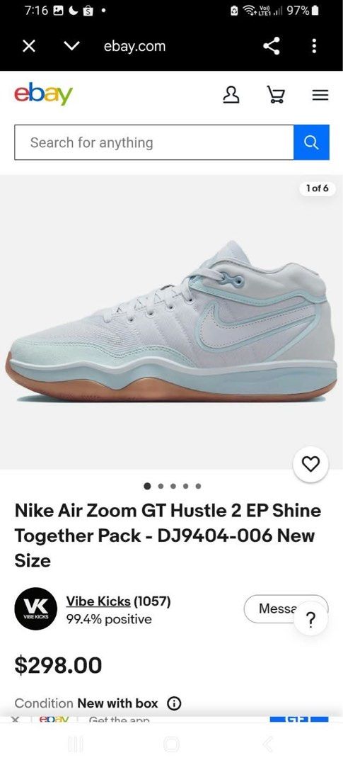 Nike Air Zoom GT Hustle 2 EP (Category: Sneakers) located in Caloocan City. Submitted by Twinsters_2nd (Listing ID 1468436449, Image 2). Description: - Brand/Model: Nike Basketball Sneakers - Colorway: Light grey with light blue accents and gum sole - Size: EU 41 - Condition: Worn a few times, minor dirt on laces and textured toe overlay, solid structure overall - Performance: Clean grip with great traction for the court - payment first, sh0pee c