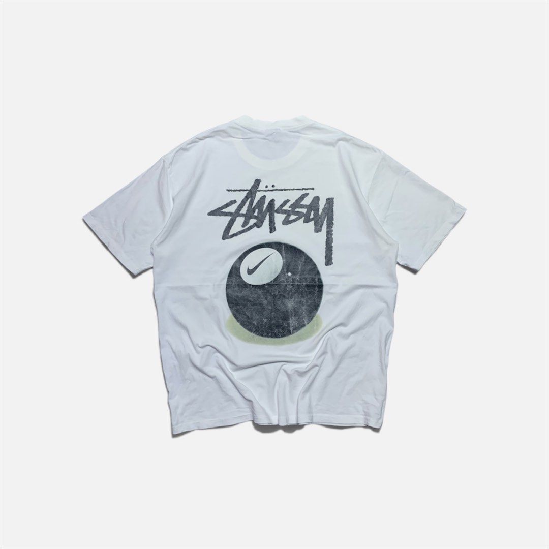 NIKE x STUSSY 8 BALL TEE (Category: Tshirts & Polo Shirts ) located in Cabanatuan. Submitted by _w2keed (Listing ID 1468476639, Image 1). Description: Size: XL (W23' x L29') Condition: 9/10 Color rate: 9.5/10 Issue/s: need rewash, minimal crack & fade on print.