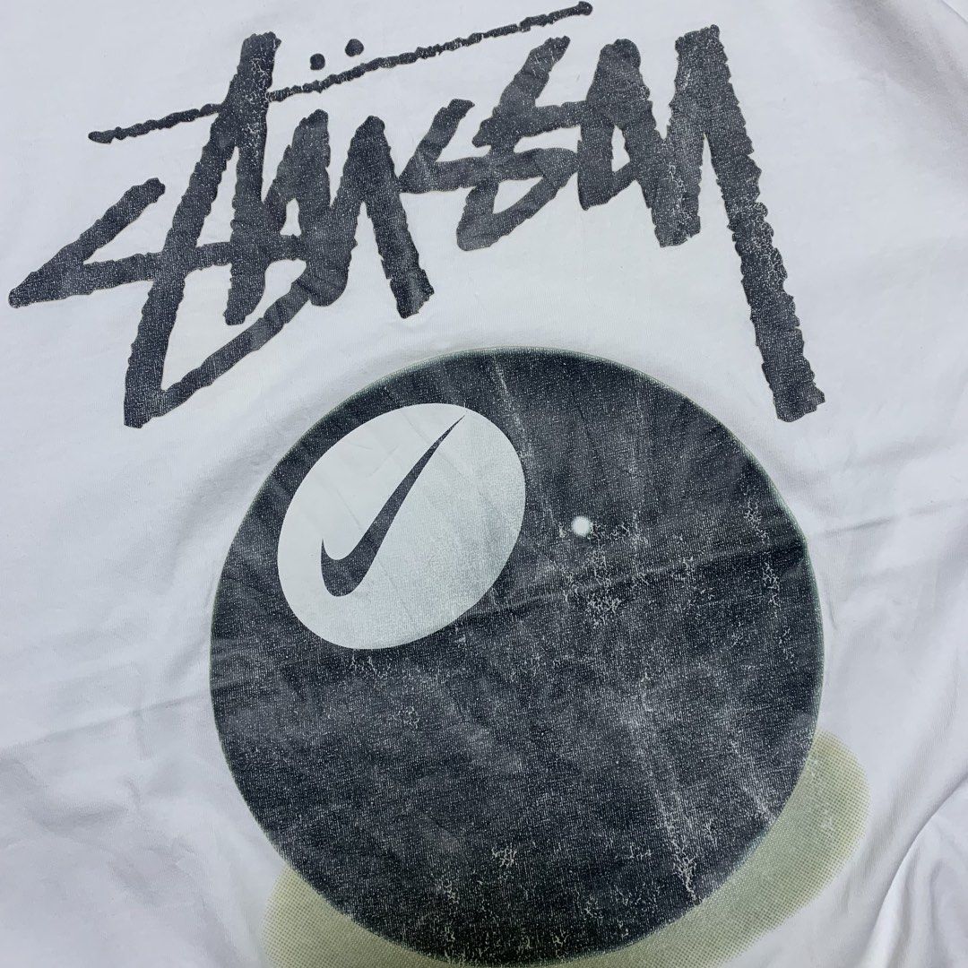 NIKE x STUSSY 8 BALL TEE (Category: Tshirts & Polo Shirts ) located in Cabanatuan. Submitted by _w2keed (Listing ID 1468476639, Image 3). Description: Size: XL (W23' x L29') Condition: 9/10 Color rate: 9.5/10 Issue/s: need rewash, minimal crack & fade on print.