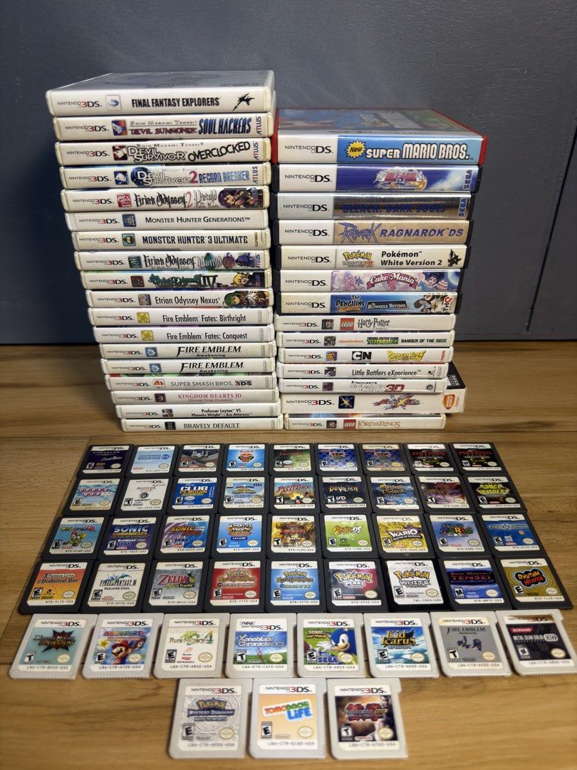 Nintendo DS / Nintendo 3DS (Category: Nintendo) located in Mandaluyong City. Submitted by mr.playsafe (Listing ID 1468450654, Image 1). Description: Nintendo 3DS Games (CIB) USA Final Fantasy Explorers - 1,200 Shin Megami Tensei: Devil Summoner SH - 3,500 Shin Megami Tensei: Devil Survivor Overclocked - 3,200 Shin Megami Tensei: Devil Survivor 2 Record Breaker - 2,900 Etrian Odyssey 2 Untold: The Fafnir Knight - 3,000 Monster Hunter Generations -