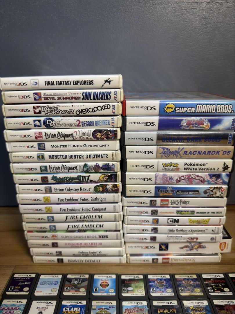 Nintendo DS / Nintendo 3DS (Category: Nintendo) located in Mandaluyong City. Submitted by mr.playsafe (Listing ID 1468450654, Image 2). Description: Nintendo 3DS Games (CIB) USA Final Fantasy Explorers - 1,200 Shin Megami Tensei: Devil Summoner SH - 3,500 Shin Megami Tensei: Devil Survivor Overclocked - 3,200 Shin Megami Tensei: Devil Survivor 2 Record Breaker - 2,900 Etrian Odyssey 2 Untold: The Fafnir Knight - 3,000 Monster Hunter Generations -
