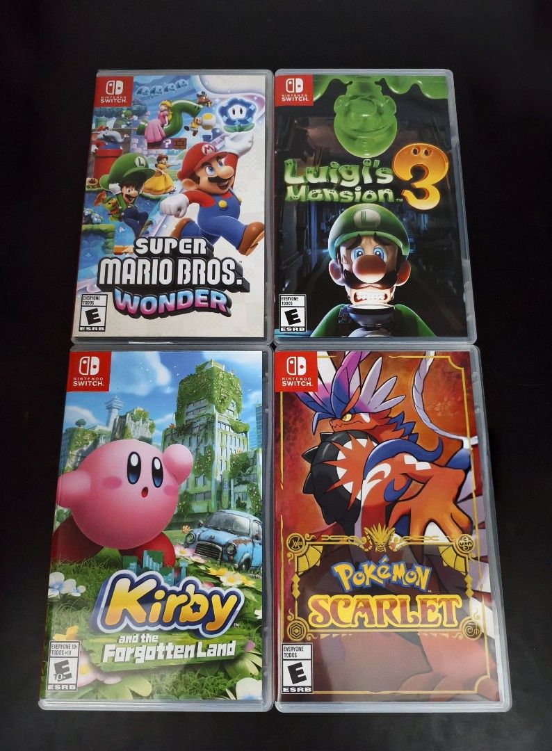 Nintendo Switch Games (Category: Nintendo) located in Navotas City. Submitted by alexissedi68303 (Listing ID 1468308740, Image 1). Description: FOR SALE: NINTENDO SWITCH GAMES P1,400.00 - Mario Bros Wonders (SOLD) P1,400.00 - Luigi's Mansion 3 P1,400.00 - Kirby and the Forgotten Land P1,400.00 - Pokemon Scarlet **FIXED PRICE** Preferably pick up or through lalamove. Can do LBC/J&T sa malalayo location. Will send ng proof na working yung game befo