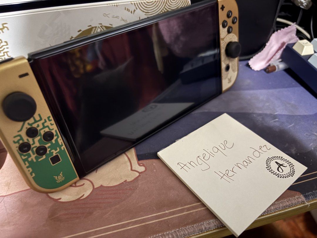 Nintendo Switch OLED TOTK Edition + Zelda Pro Controller Bundle (Category: Nintendo) located in Paranaque City. Submitted by angelh07 (Listing ID 1468401174, Image 3). Description: Selling my Nintendo Switch OLED The Legend of Zelda: Tears of the Kingdom Edition, purchased from DataBlitz. Complete with original boxes and accessories! Inclusions: * Nintendo Switch OLED TOTK Edition console * Original Joy-Cons * Original dock, charger, HDMI cable, 