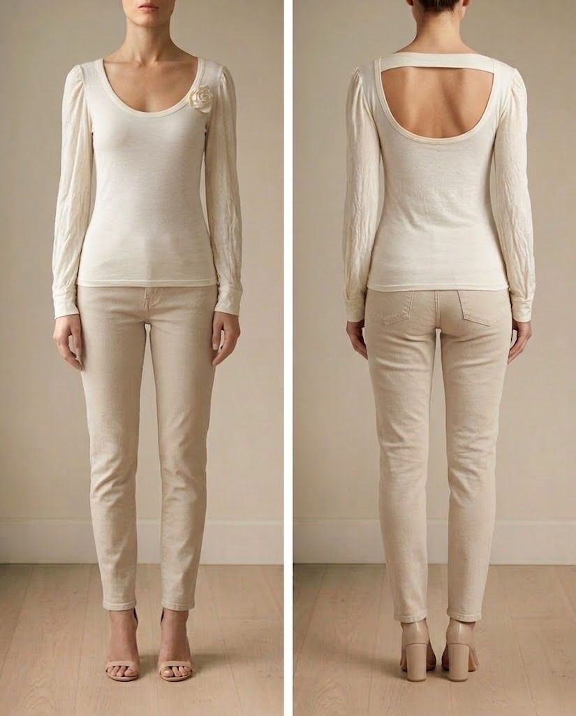 OFF WHITE BLOUSE TOP (Category: Longsleeves) located in Marikina City. Submitted by minimalistmanila (Listing ID 1468405984, Image 1). Description: Off white stretchy cotton blouse. Fits S/M. Jersey fabric. Might need a wash as kept in storage. Order now!.