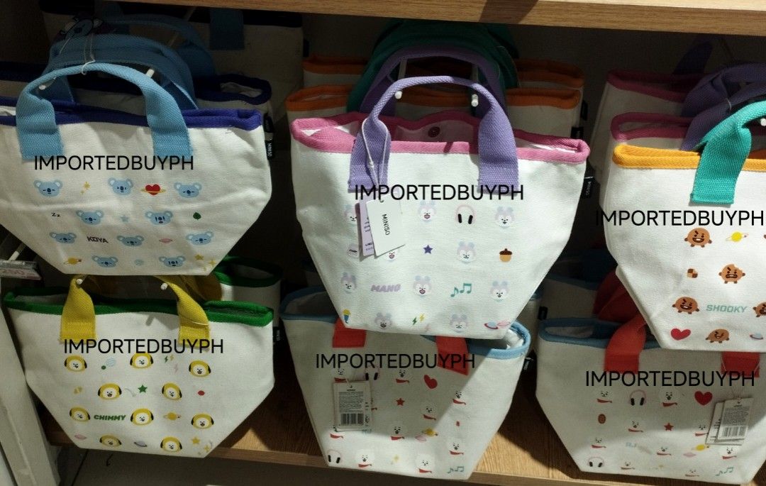 Official BT21 BTS Two Way Hand Sling Bag (Category: K-Wave Merchandise) located in Rizal. Submitted by importedbuyph (Listing ID 1468326186, Image 1). Description: 💯 ORIGINAL BRAND NEW OFFICIAL magnetic lock two way bag sling or hand bag Payment first Collecting orders cut off every Friday. Delivery the next Week days. No rush delivery 🫶🏻.