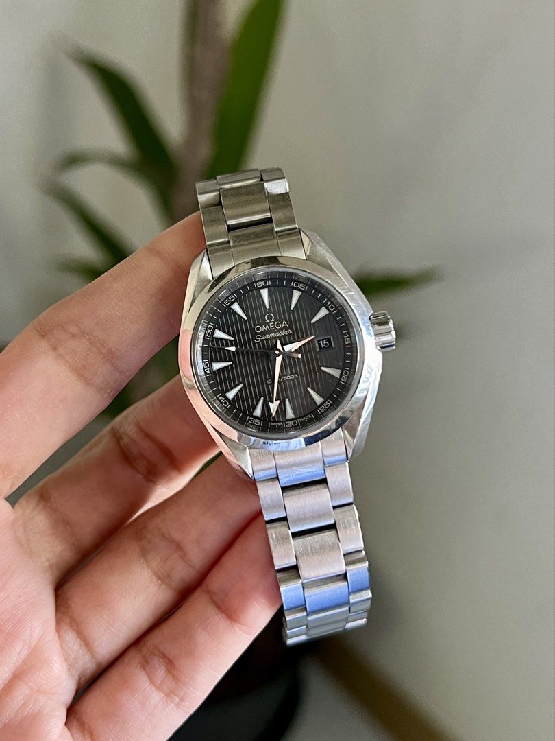 Omega Seamaster Aqua Terra 30mm Grey Full set (Category: Luxury Watches) located in Baliuag. Submitted by watchgalleriaphl (Listing ID 1468299189, Image 1). Description: Not your ordinary daily. Worth every wrist time. Surprisingly just so beautiful to have on your wrist ✨ Featuring Omega Seamaster Aqua Terra 150m in Grey dial 🩶 With its 30mm case, it’s perfect for ladies who don’t have a classy dress/diver watch yet! 🤭 A dress watch with 150m 
