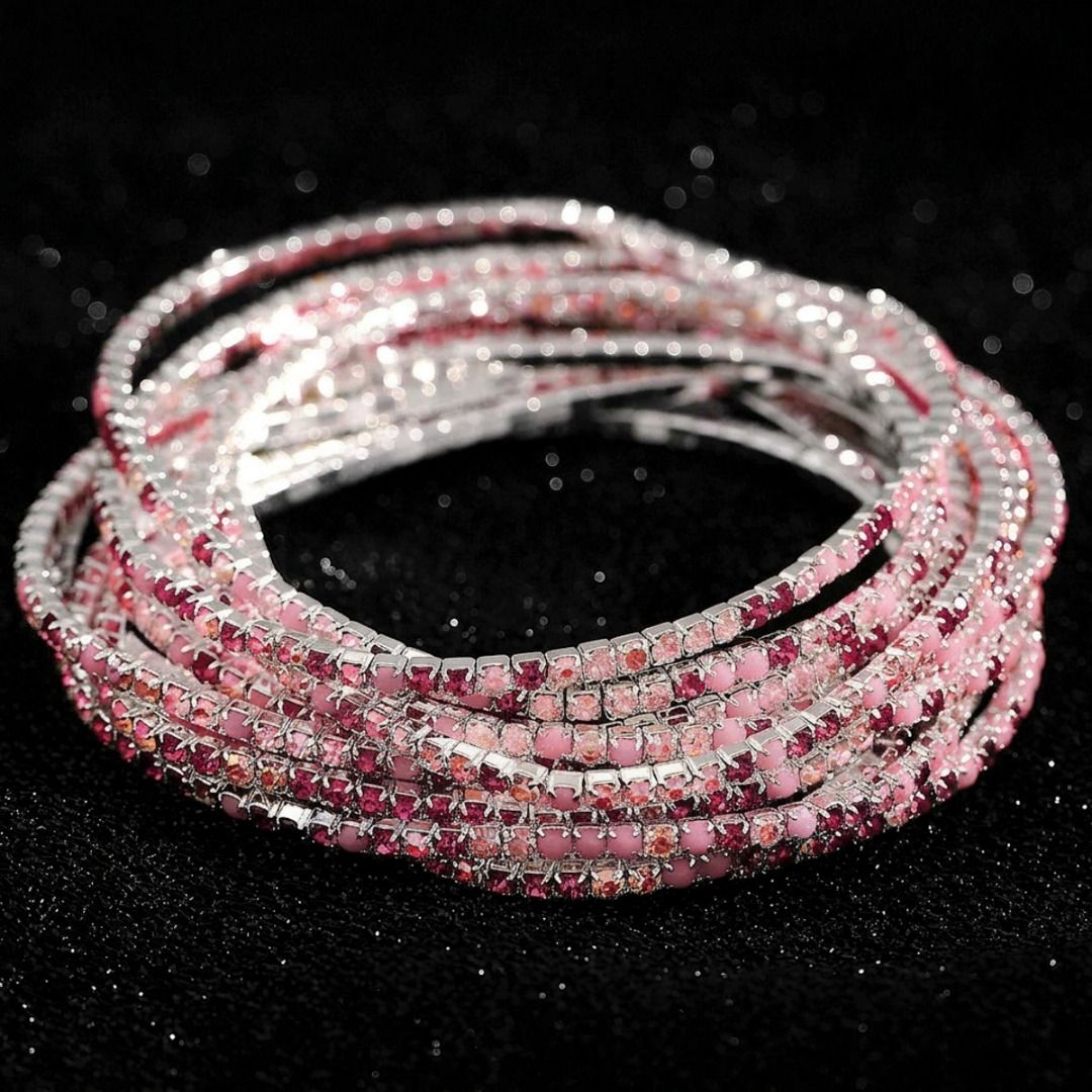 One Piece Pink Rhinestone Elastic Bracelet (Category: Bracelets) located in Taguig. Submitted by realmshop (Listing ID 1468305954, Image 2). Description: Pink Rhinestone Elastic Bracelet 💎Rhinestone Elastic Bracelet Set – Stackable Sparkle Stretch Bracelets for Women & Girls💎 Add instant glamour to any outfit with effortless elegance! Elevate your everyday style with this dazzling 3-Pack Rhinestone Elastic Bracelet Set. Meticulously crafted wit