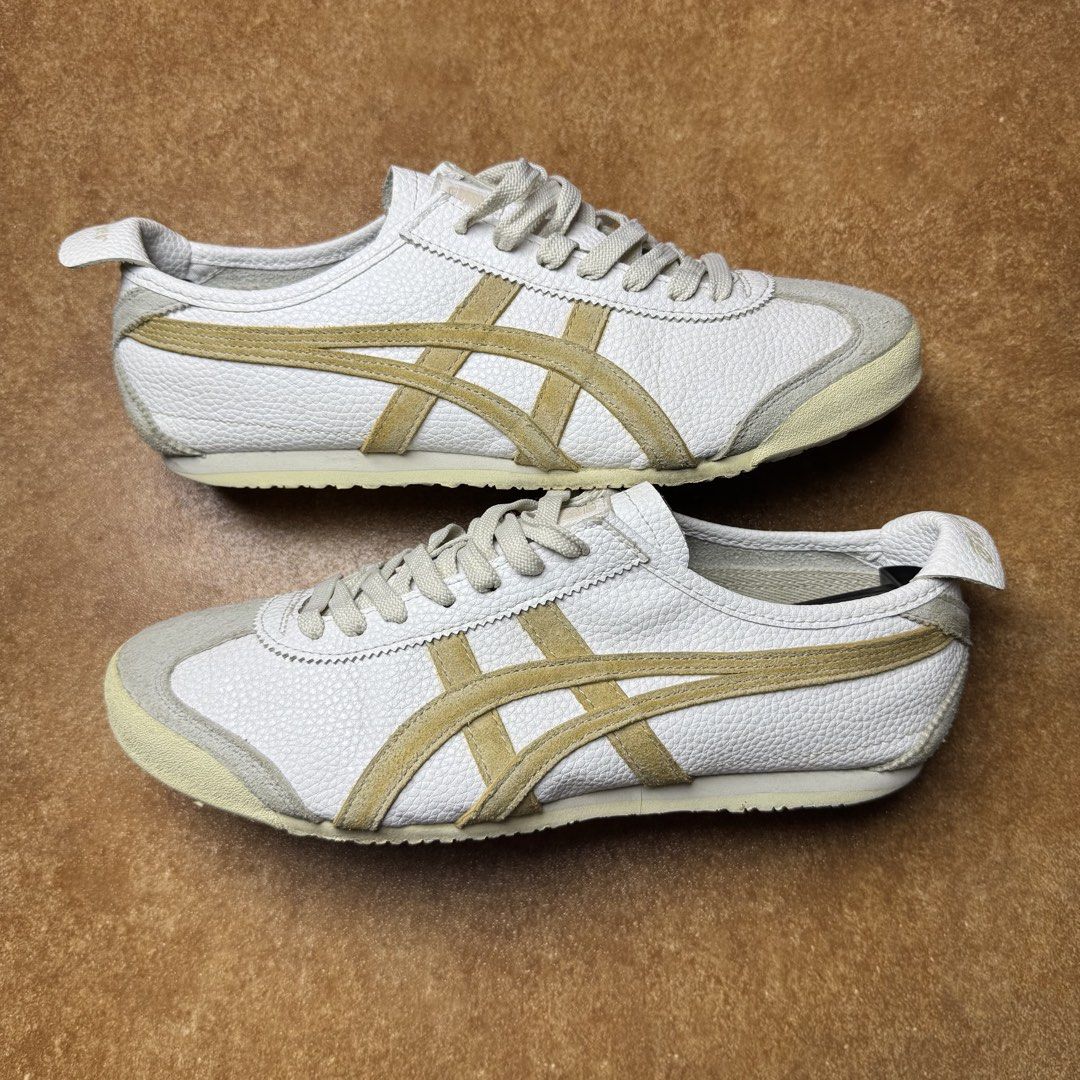 ONITSUKA TIGER (Category: Sneakers) located in Panabo. Submitted by shoerarefinds (Listing ID 1468346272, Image 1). Description: Onits “wht/brwn” SIZE: CM 27 / 42.5 / US 9 Excellent Condition, minimal heel drag LOCATION: PANABO CITY, DAVAO DEL NORTE, 8105 2300 FREESHIPPING .