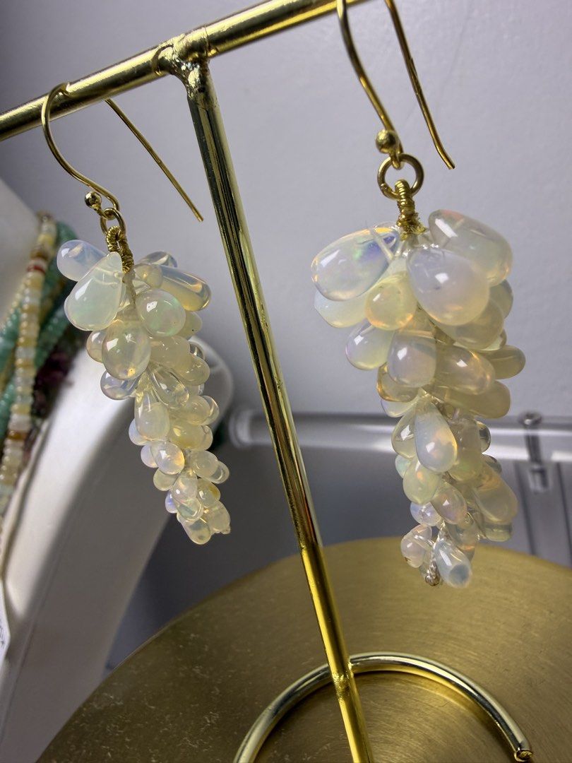 Opal Cluster Dangling Earrings (Category: Earrings) located in Baguio. Submitted by mooi.kuryba (Listing ID 1468449269, Image 3). Description: Elevate your energy and style with these stunning Opal Cluster Dangling Earrings. 🌟 Each earring carries the metaphysical benefits of opal: emotional amplification, creativity, hope, and spiritual awakening. Perfect for artists, dreamers, and anyone seeking beauty and balance. 🌙 Brand New in Sterling Sli