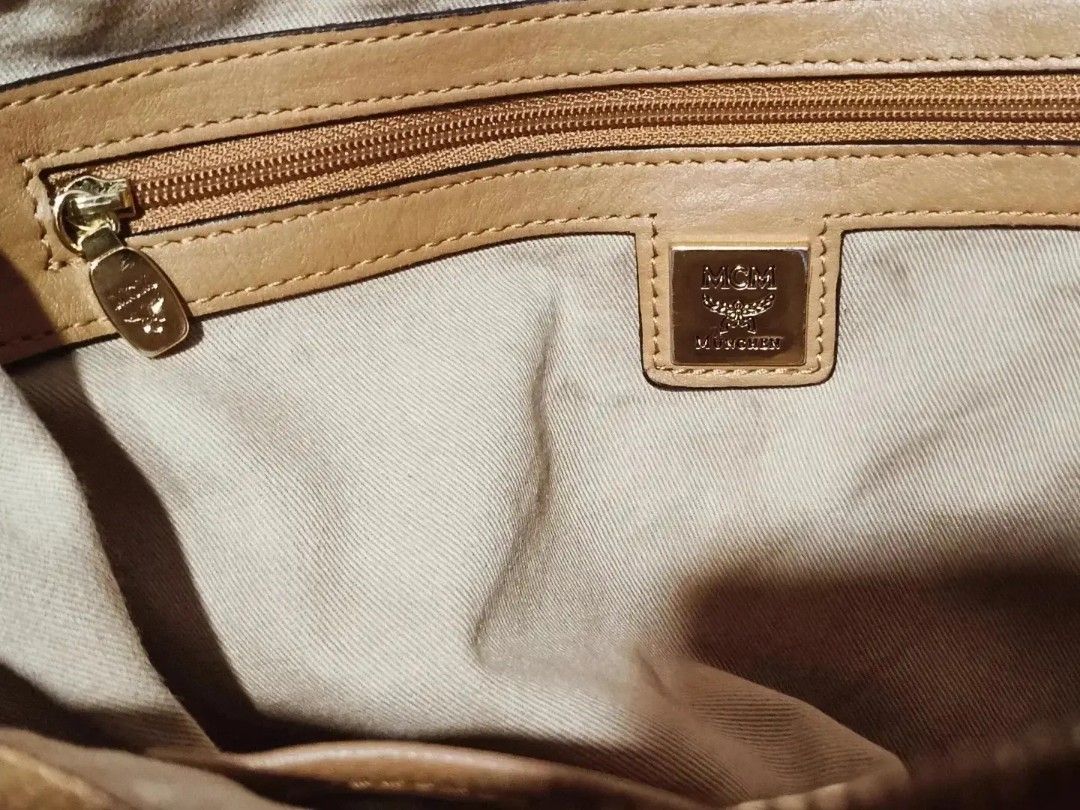 Original MCM Cognac Tote bag (Category: Shoulder Bags) located in Cabuyao City. Submitted by secondhand.shop.ph (Listing ID 1468444682, Image 3). Description: Sale❗️Sale❗️Sale❗️ Original MCM Medium PVC/ genuine leather trim 📌First to pay!.