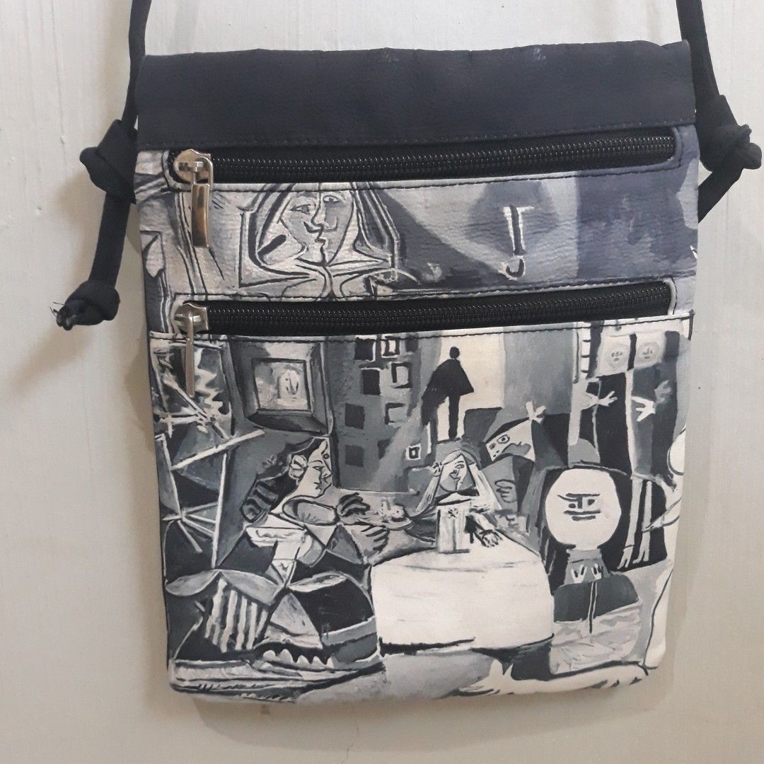 PABLO PICASSO "LAS MENINAS" SLINGBAG AOP (Category: Sling Bags) located in Lipa City. Submitted by n1tchz (Listing ID 1468326743, Image 2). Description: No issue All zipper working 2 major pocket Dm me, ty!.