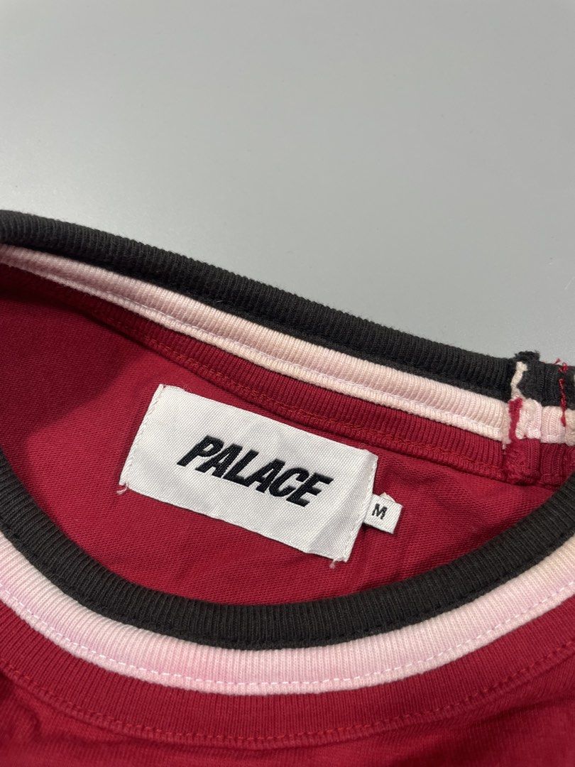 Palace TRIPPER RIB T-SHIRT (Category: Activewear) located in Taguig. Submitted by _curatedfits (Listing ID 1468461591, Image 3). Description: Palace TRIPPER RIB T-SHIRT Size: Medium Width 19” Length 28” Stain on back neck - 850 Dm! .