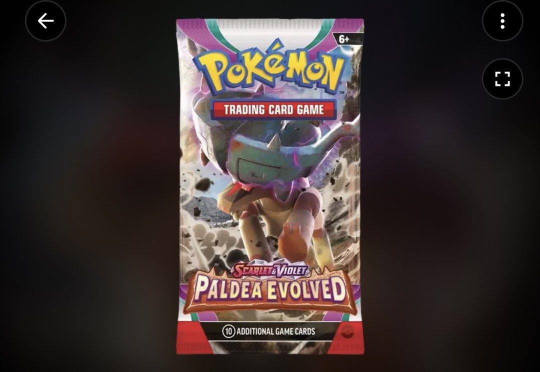 [Paldea Evolved] Pokemon - Booster Pack (1 pack/pcs. left) (Category: Card Packs) located in Quezon City. Submitted by james_ca (Listing ID 1468473510, Image 1). Description: • packs are sealed and mint; no damage • shipping fee shouldered by buyer.