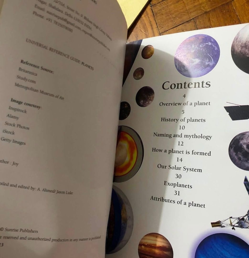 [PB] Universal Reference Guide: Planets (A visual guide to the planets of our solar system) (Category: Children's Books) located in San Juan City. Submitted by ttanmien (Listing ID 1468301763, Image 3). Description: ⚜️✨⚜️✨⚜️✨⚜️✨⚜️✨⚜️ 💁🏻‍♀️SELLING PRICE: ₱100 Original Price: bought at sale for ₱149 💁🏻‍♀️Book Genre: NonFiction, Children's Non fiction, Educational, Science & Space Exploration, Juvenile Reference, Informational Picture Book, Ency