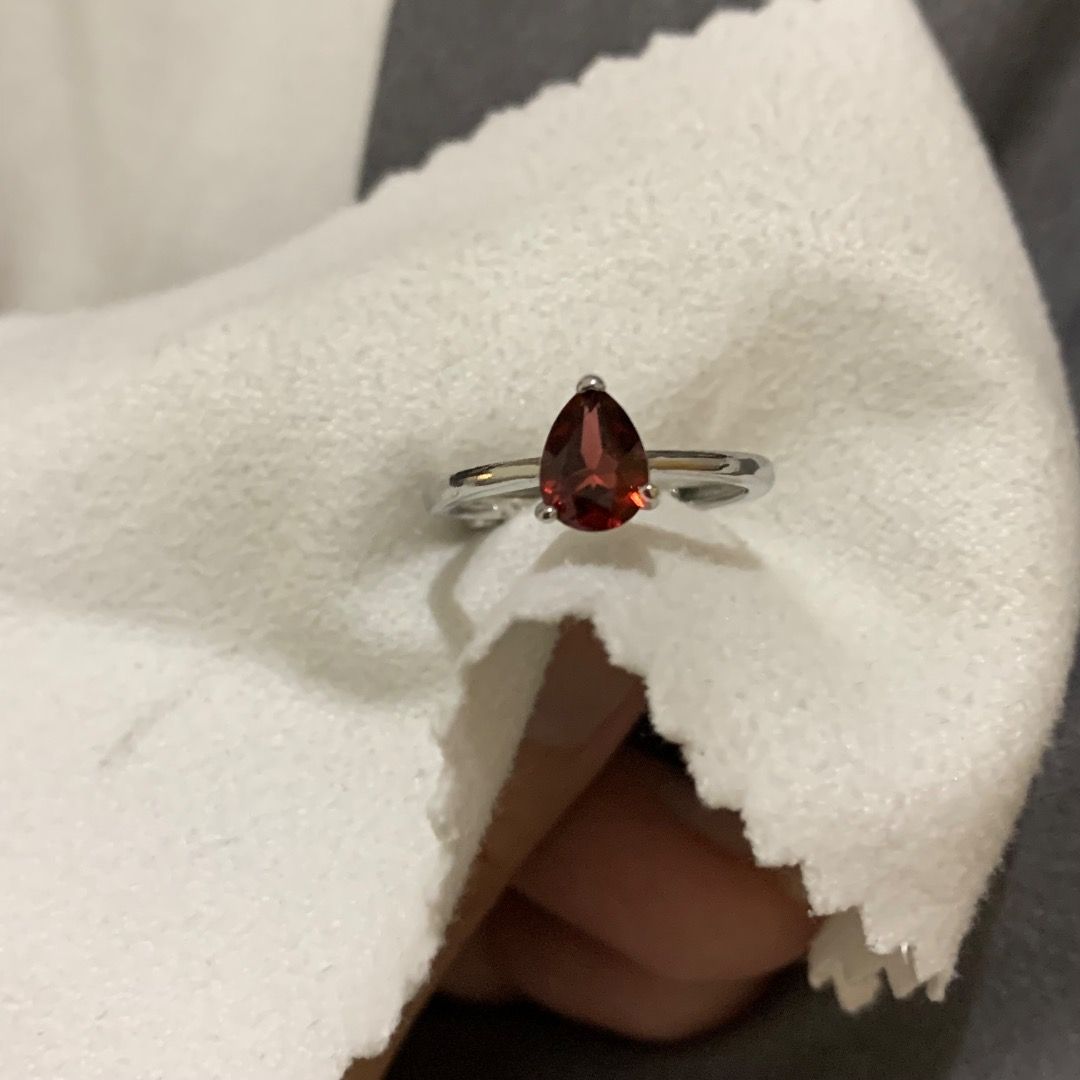 Pear-Shaped Red Garnet Adjustable Ring (Category: Rings) located in Quezon City. Submitted by itscxyy (Listing ID 1468341789, Image 1). Description: - Not S925 - Adjustable open band design ensures a comfortable fit for most fingers - Perfect statement piece for any occasion.