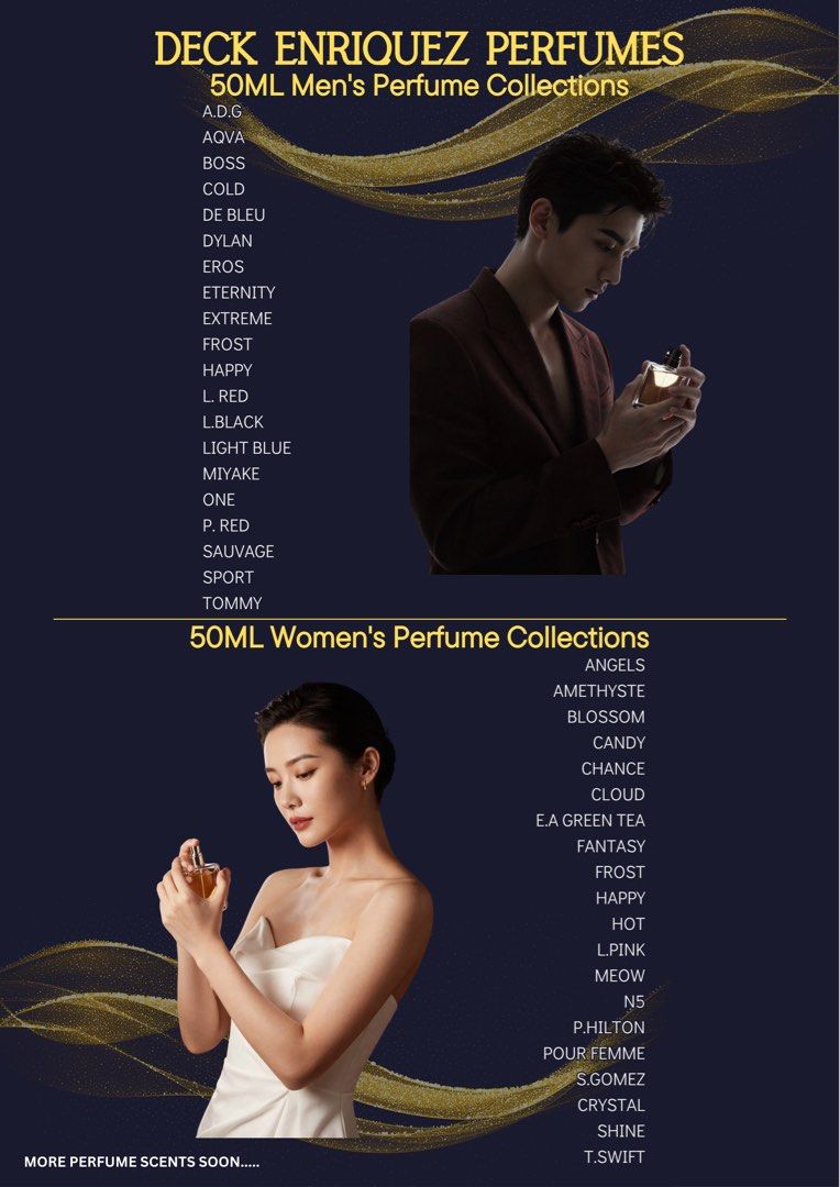 Perfume and Cosmetics (Category: Fragrance & Deodorants) located in San Jose del Monte. Submitted by paolowater (Listing ID 1468487536, Image 1). Description: 50ML Oil Based Inspired Perfume in elegant bottle comes with perfume paper bag and box already good for gift for only 300 pesos. Free shipping for every 3bottles to buy within NCR and Central Luzon Additional 50% from total shipping for every 2bottles 100% Shipping Fee for every 1bottle.