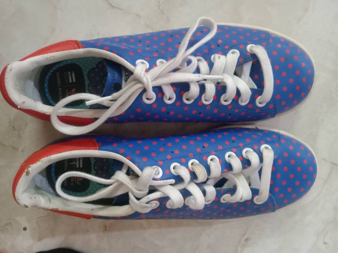 Pharelle williams x Adidas Stan Smith (Category: Casual Shoes) located in Muntinlupa City. Submitted by ybmcloset2230 (Listing ID 1468309840, Image 1). Description: Pharrell Williams x Adidas Stan Smith — Blue Polka Dot • Size: US 7 / EU 40 .