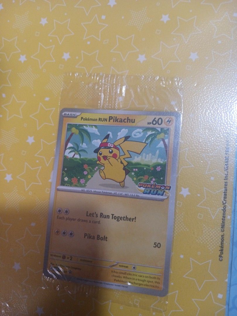 Pikachu (Category: Raw Singles) located in Makati City. Submitted by kx98im (Listing ID 1468353893, Image 1). Description: sealed Pokemon Run Pikachu during Pokemon Run.