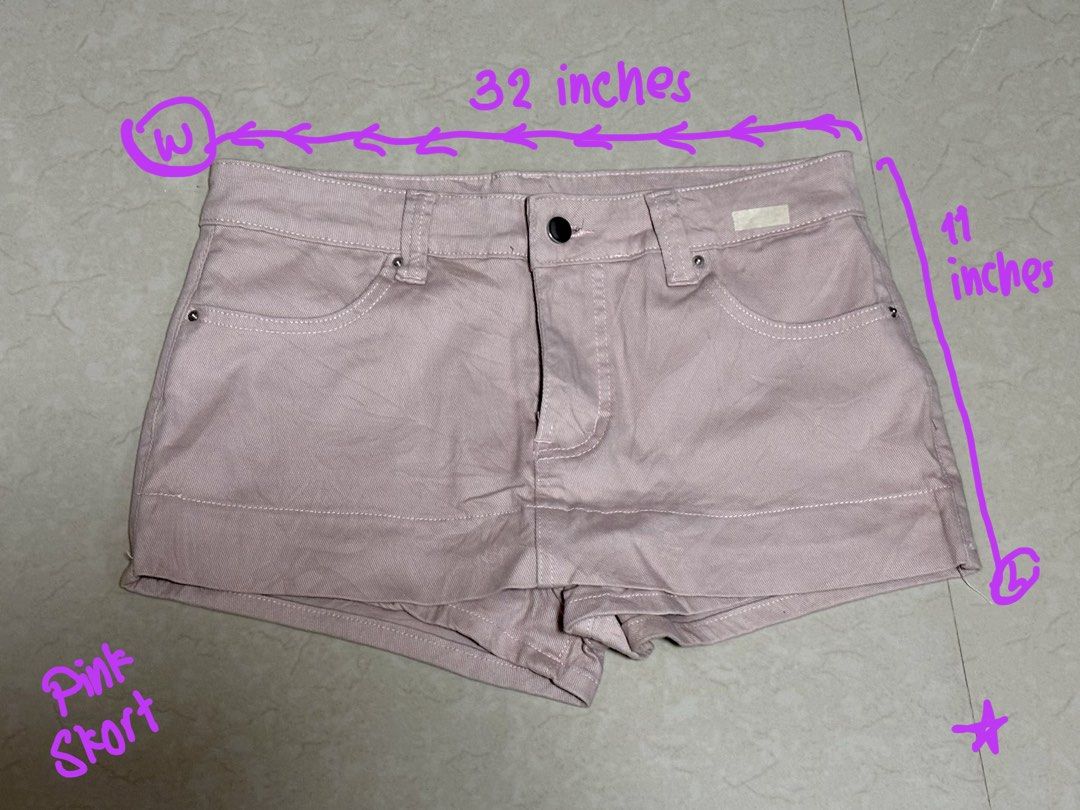 Pink Denim Skort Size 32 Inches (Category: Skirts) located in Santa. Submitted by dmb.sam (Listing ID 1468436719, Image 1). Description: - Pink denim skort - Waist: 32 inches - Length: 11 inches - Front and back pockets - Belt loops and front button closure - Casual style, perfect for everyday wear - Check bundle photo for more skirts and shorts Price is negotiable .