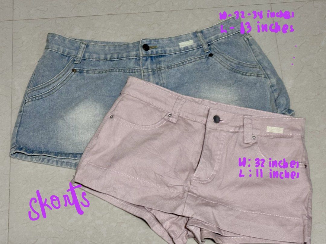 Pink Denim Skort Size 32 Inches (Category: Skirts) located in Santa. Submitted by dmb.sam (Listing ID 1468436719, Image 3). Description: - Pink denim skort - Waist: 32 inches - Length: 11 inches - Front and back pockets - Belt loops and front button closure - Casual style, perfect for everyday wear - Check bundle photo for more skirts and shorts Price is negotiable .
