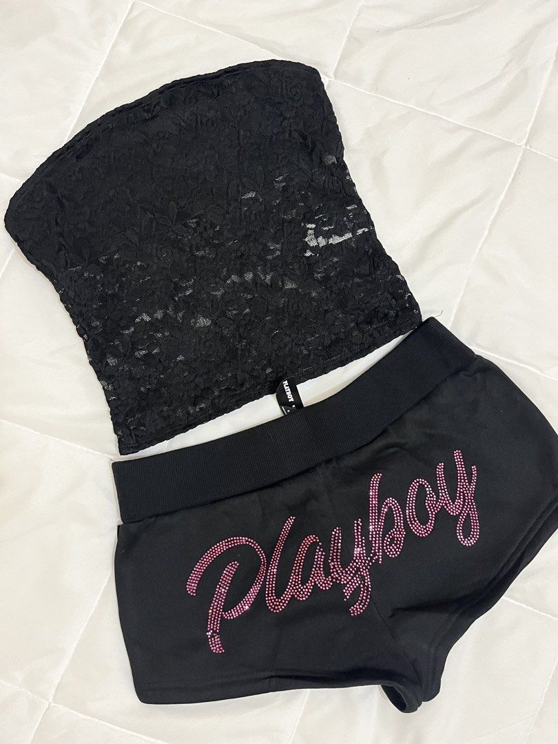 Playboy Short Set Tube Top (Category: Shorts) located in Marikina City. Submitted by eloxade.ee (Listing ID 1468453297, Image 2). Description: 🪞s-m short 25-26 🏷️ mine 300 10/10! .