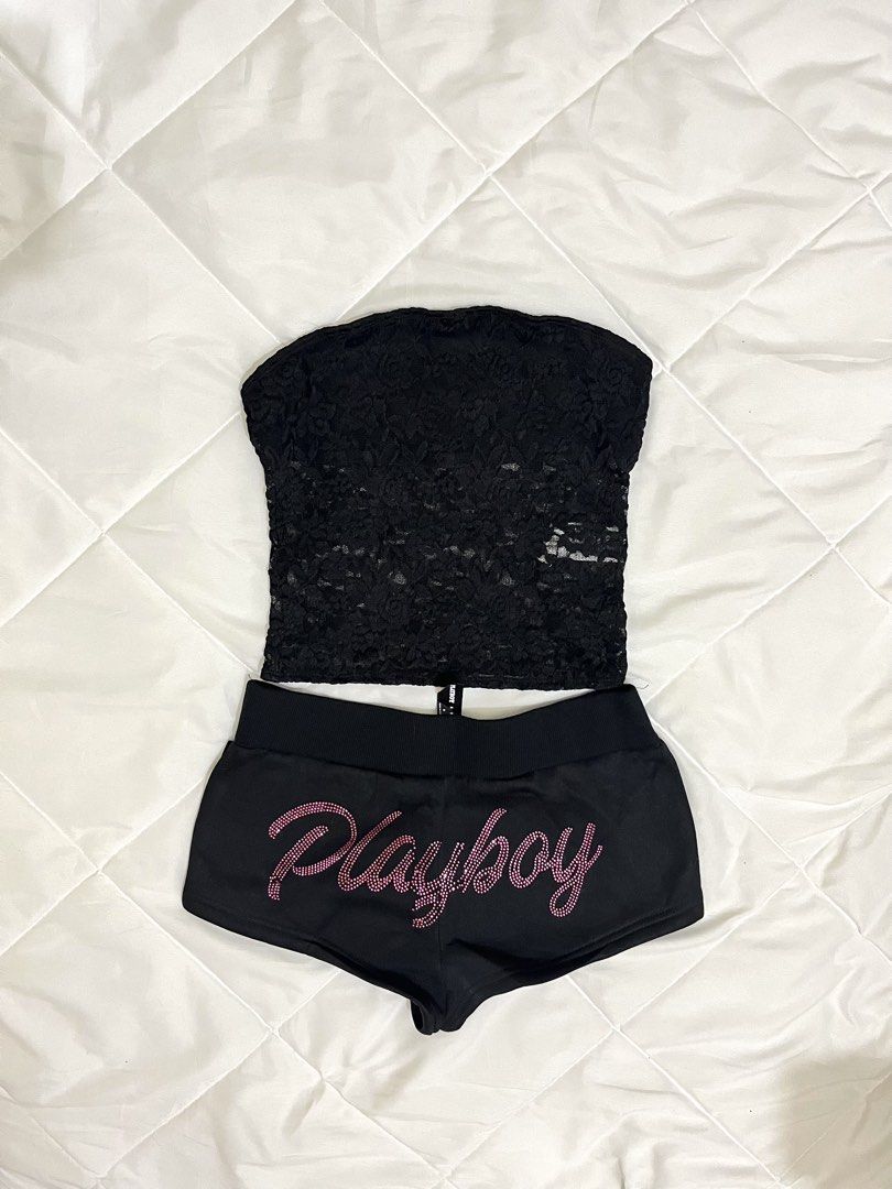 Playboy Short Set Tube Top (Category: Shorts) located in Marikina City. Submitted by eloxade.ee (Listing ID 1468453297, Image 1). Description: 🪞s-m short 25-26 🏷️ mine 300 10/10! .