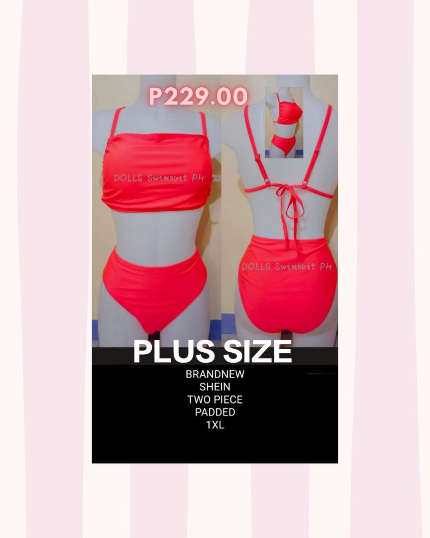 Plus size two piece swimsuit (Category: Bikinis & Swimsuits) located in Quezon City. Submitted by caketopper.figure (Listing ID 1468481113, Image 1). Description: ACTUAL PRICE POSTED 📍Location : Quezon City 💰MOP - Gcash / Bank transfer ( No Cod) 🛒Delivery: SAME DAY del or via LBC ❌No Meetup To see proof of deliveries, you may visit our p a g e 👉 DOLLS Swimsuit PH.