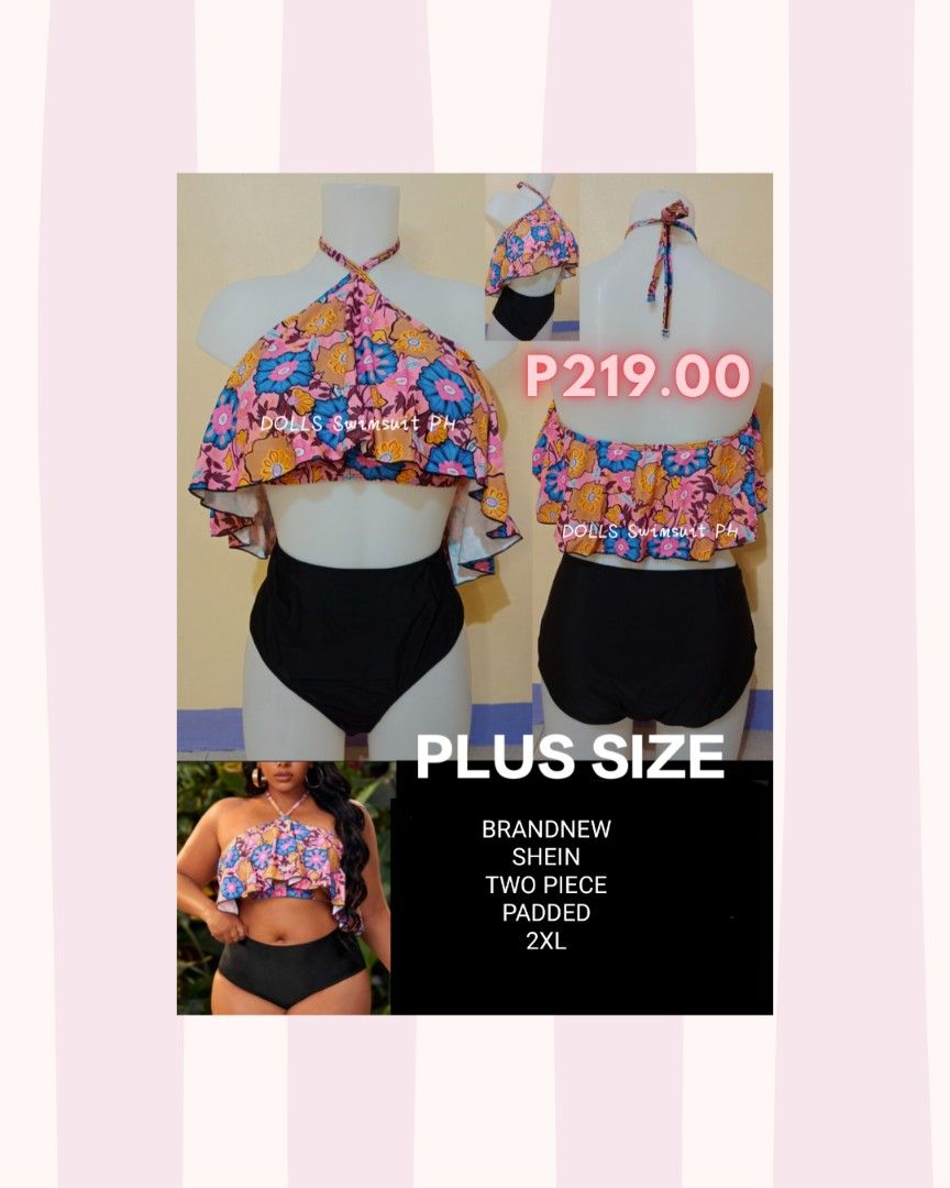 Plus size two piece swimsuit (Category: Bikinis & Swimsuits) located in Quezon City. Submitted by yourcaketopper (Listing ID 1468489223, Image 1). Description: ACTUAL PRICE POSTED 📍Location : Quezon City 💰MOP - Gcash / Bank transfer ( No Cod) 🛒Delivery: SAME DAY del or via LBC ❌No Meetup To see proof of deliveries, you may visit our p a g e 👉 DOLLS Swimsuit PH.