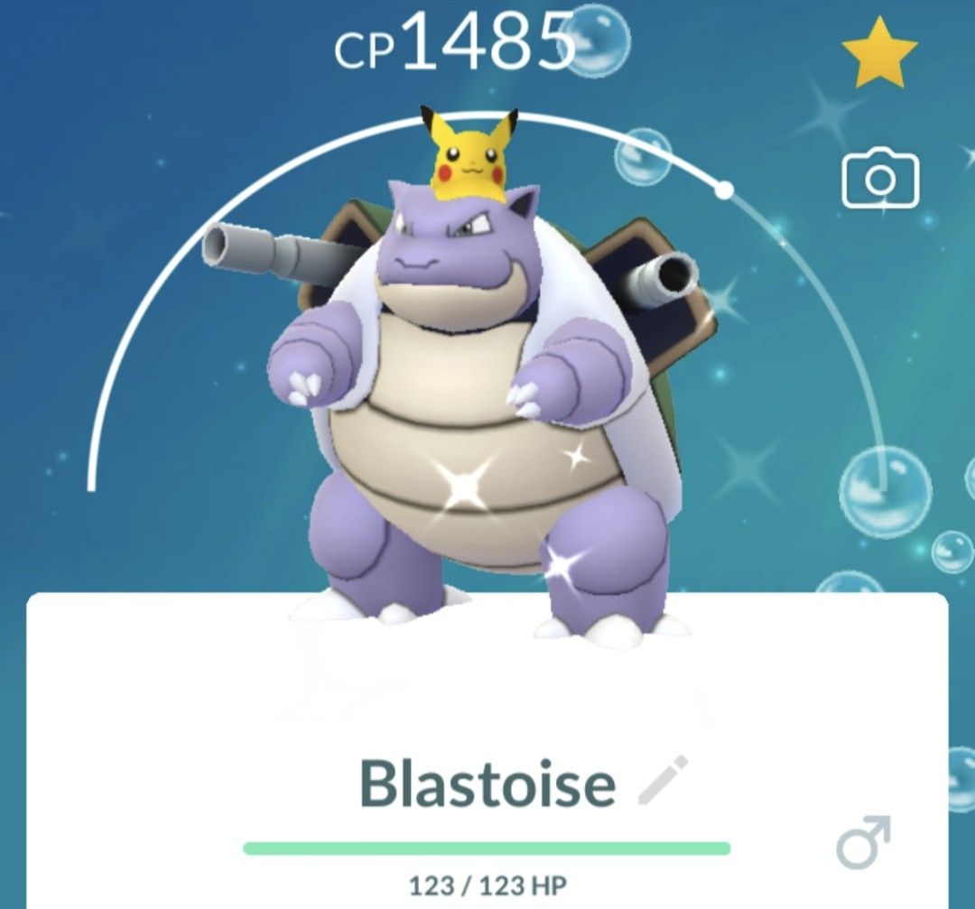 Pokemon Go Shiny Blastoise w/ Pika Visor (Category: In-Game Products) located in Agdangan. Submitted by dhawnnn (Listing ID 1468406233, Image 1). Description: shiny blastoise w/ pika visor registered trades only! (any shiny blastoise must be registered to you).