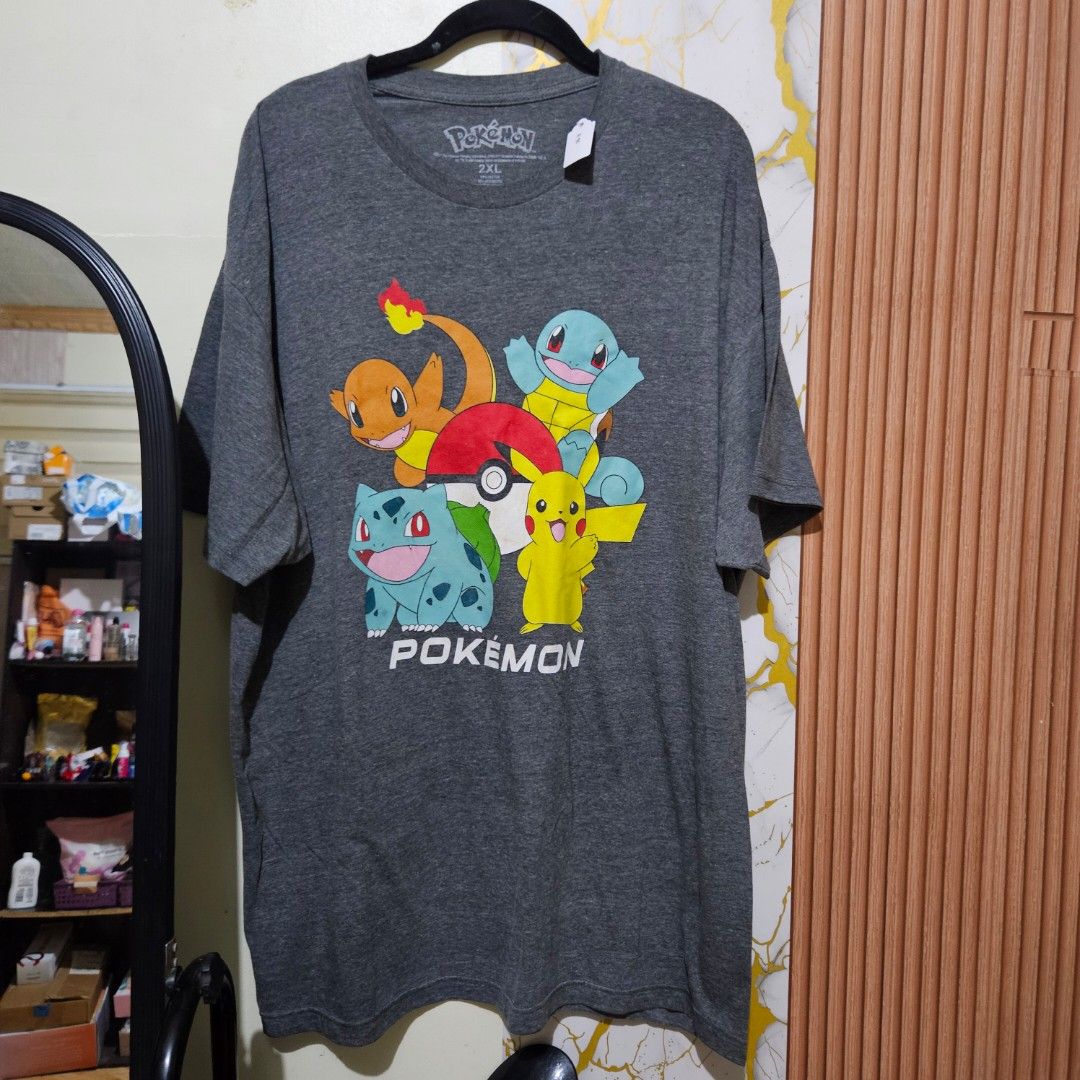 Pokémon Starters Group T-Shirt Grey 2xl (Category: Tshirts & Polo Shirts ) located in Digos. Submitted by marianfinds (Listing ID 1468322099, Image 2). Description: xxl on tag.