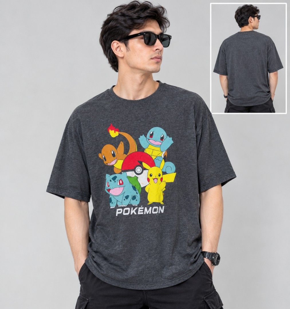 Pokémon Starters Group T-Shirt Grey 2xl (Category: Tshirts & Polo Shirts ) located in Digos. Submitted by marianfinds (Listing ID 1468322099, Image 1). Description: xxl on tag.