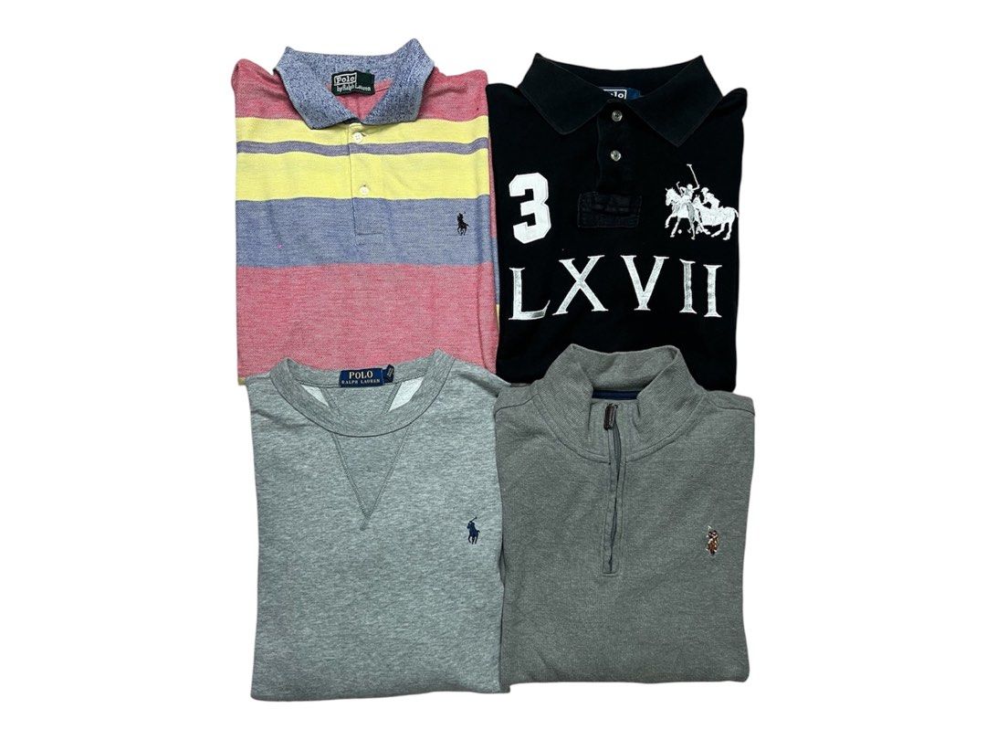 Polo by Ralph Lauren Apparels (Category: Activewear) located in Baguio. Submitted by drwxrms (Listing ID 1468437732, Image 1). Description: Polo by Ralph Lauren Apparels All in excellent condition 1. stripe 27x22 2. Black 26x21 3. Sweatshirt 29x24 4. Quarterzip 26x22.