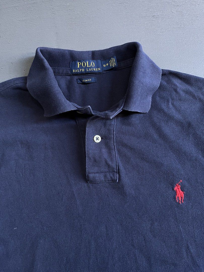 POLO RALPH LAUREN NAVY BLUE (Category: Tshirts & Polo Shirts ) located in Bacolod City. Submitted by johnkiercabungcal09 (Listing ID 1468338873, Image 2). Description: POLO RALPH LAUREN Mesh Polo - NAVY BLUE 🔥 Size: S on tag / 27L x 17W (Slim Fit - fits M) Color: Navy Blue / Red Pony - Best colorway! Condition: Excellent - No issue, no fade, no butas Dimes: 27 x 17 (Length x Width) Details: ✓ Slim Fit ✓ Embroidered Red Pony Logo ✓ Good as new co