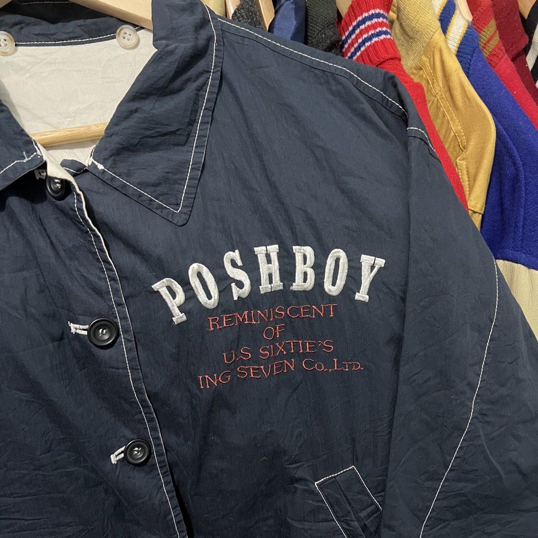 Poshboy reversible bomber jacket (Category: Coats, Jackets and Outerwear) located in Baguio. Submitted by itsvintageclothing (Listing ID 1468479140, Image 2). Description: Length 25 Pit to pit 25 Need wash.