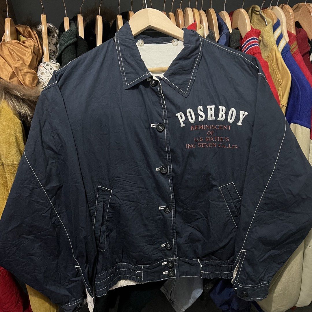 Poshboy reversible bomber jacket (Category: Coats, Jackets and Outerwear) located in Baguio. Submitted by itsvintageclothing (Listing ID 1468479140, Image 1). Description: Length 25 Pit to pit 25 Need wash.