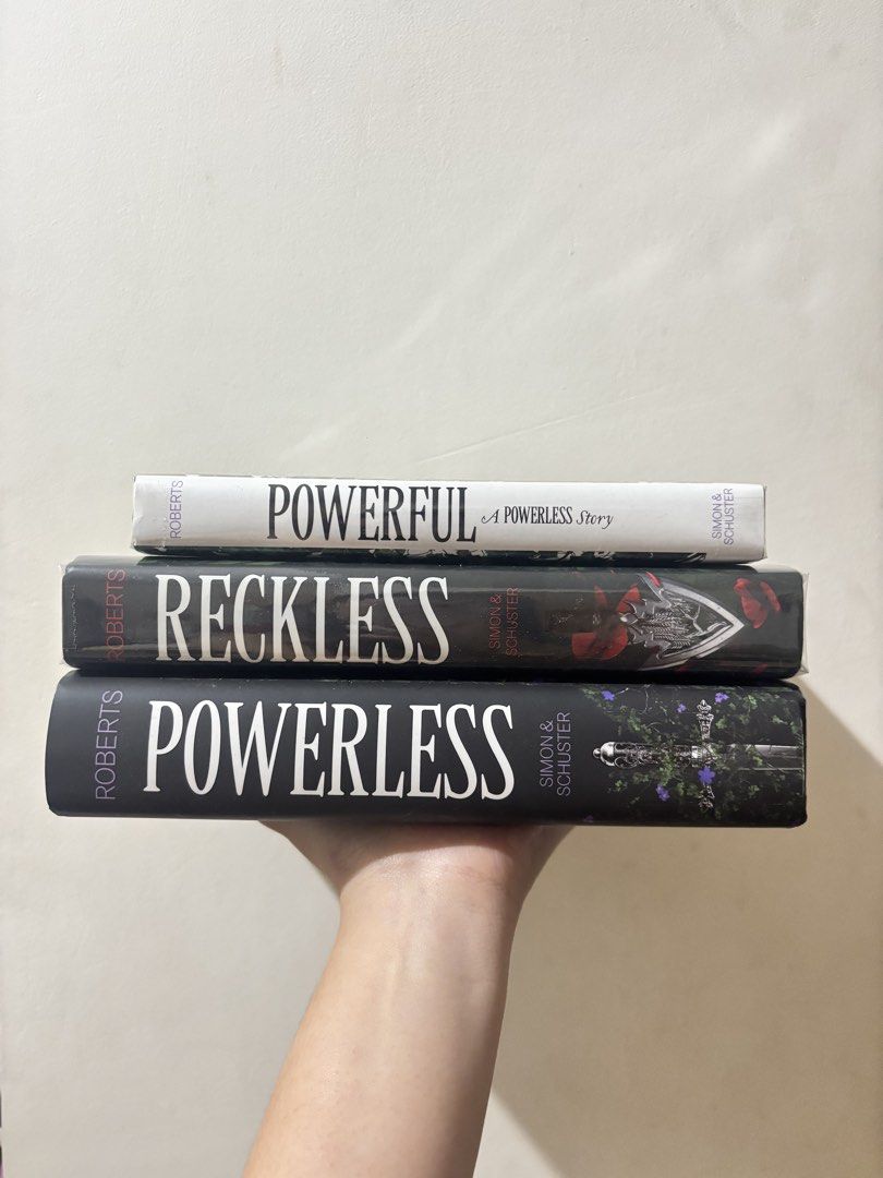 Powerless Bookset by Lauren Roberts (Category: Storybooks) located in San Juan City. Submitted by cheolibrary (Listing ID 1468379047, Image 1). Description: - Title: Powerless by Lauren Roberts (Hardcovers) - Includes: Powerless, Reckless, and Powerful (companion novella) - Genre: YA Fantasy Romance sold as set only.