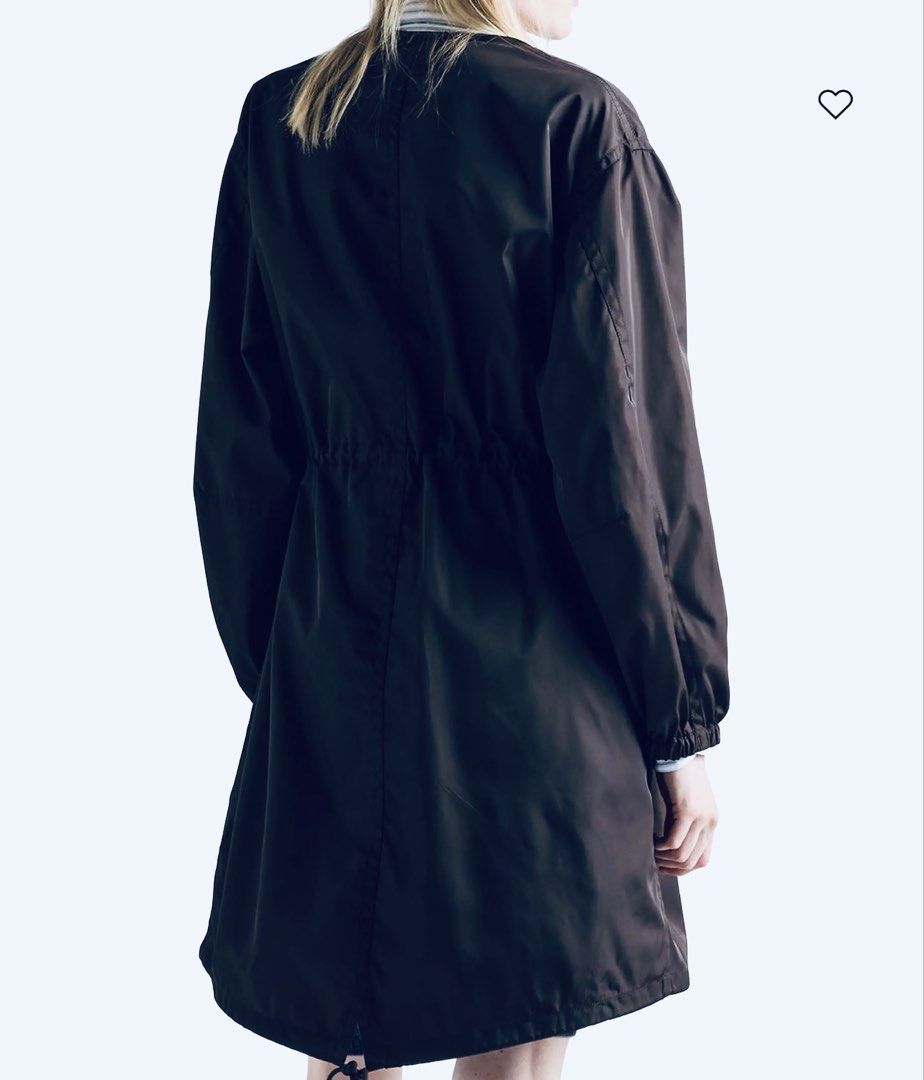 PRADA Re-Nylon Waterproof Trenchcoat (Category: Coats, Jackets and Outerwear) located in Manila. Submitted by manifestd (Listing ID 1468379400, Image 2). Description: PRADA Re-Nylon Waterproof Trenchcoat ✔️Large to XL 22x36, parka fit ✔️Lightweight, water/wind proof ✔️Drawstring waist, hem and hood, adjustable ✔️Enameled metal triangle logo, with pockets ✔️Concealed zippered closure with buttons ✔️Excellent condition, 10/10, no issue ✔️Lalamove/J