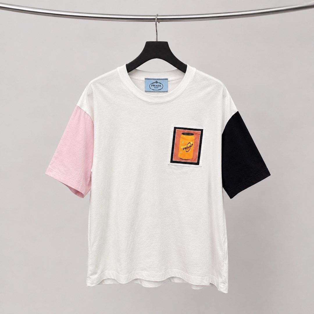 ▪️Prada Soda t shirt (Category: Luxury Apparel) located in Makati City. Submitted by aveltot_rig (Listing ID 1468375025, Image 1). Description: Item: Prada Soda t shirt Dimes: width: 22.5 x length: 26 📏 Condition: like new! ✨.