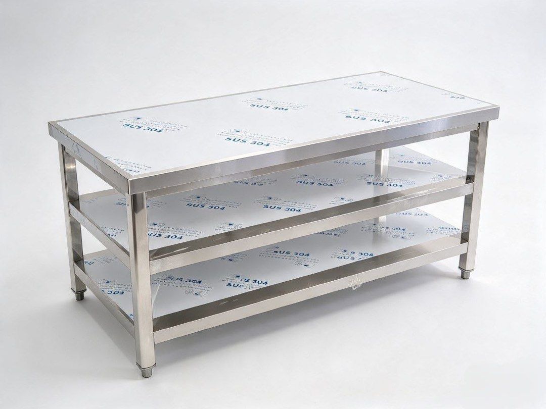 Prep table (Category: Industrial Equipment) located in Manila. Submitted by ivyfv04 (Listing ID 1468453430, Image 3). Description: 180×80×80 Thickened three-layer stainless steel workbench .