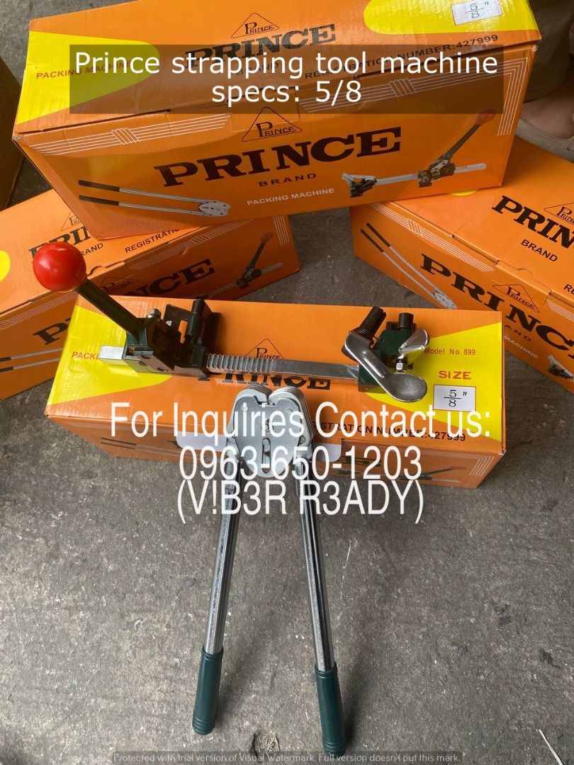 Prince strapping tool machine specs: 5/8 (Category: Other Home Furniture) located in Manila. Submitted by ramoseliza33488 (Listing ID 1468359226, Image 3). Description: .