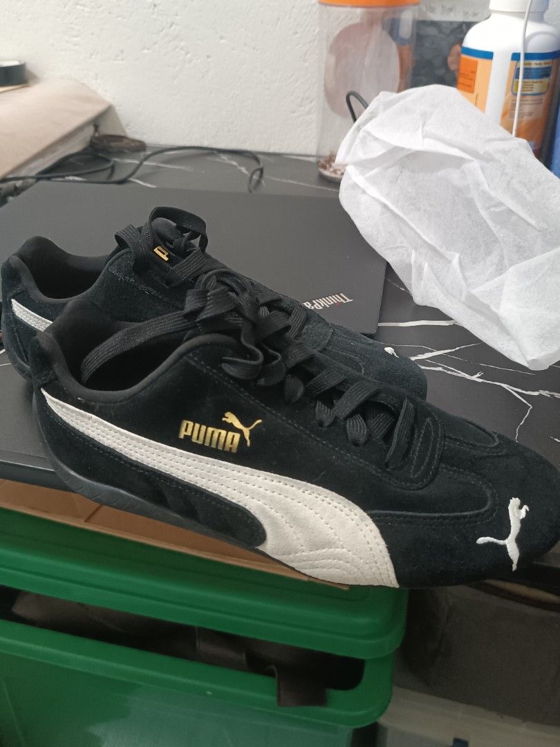 Pumaspeedcat og (Category: Sneakers) located in Manila. Submitted by sleymnty.0414 (Listing ID 1468380683, Image 1). Description: - Brand/Model: PUMA-Way 1 - Color: Black suede with white formstrip and gold metallic branding - Size: UK 5.5 / EUR 38.5 / US 6.5 / 24.5 cm - Comfort: Ortholite insoles for all-day wear - Details: Clean upper, black laces, and durable rubber soles - Condition: Great solid everyday casual shoes.